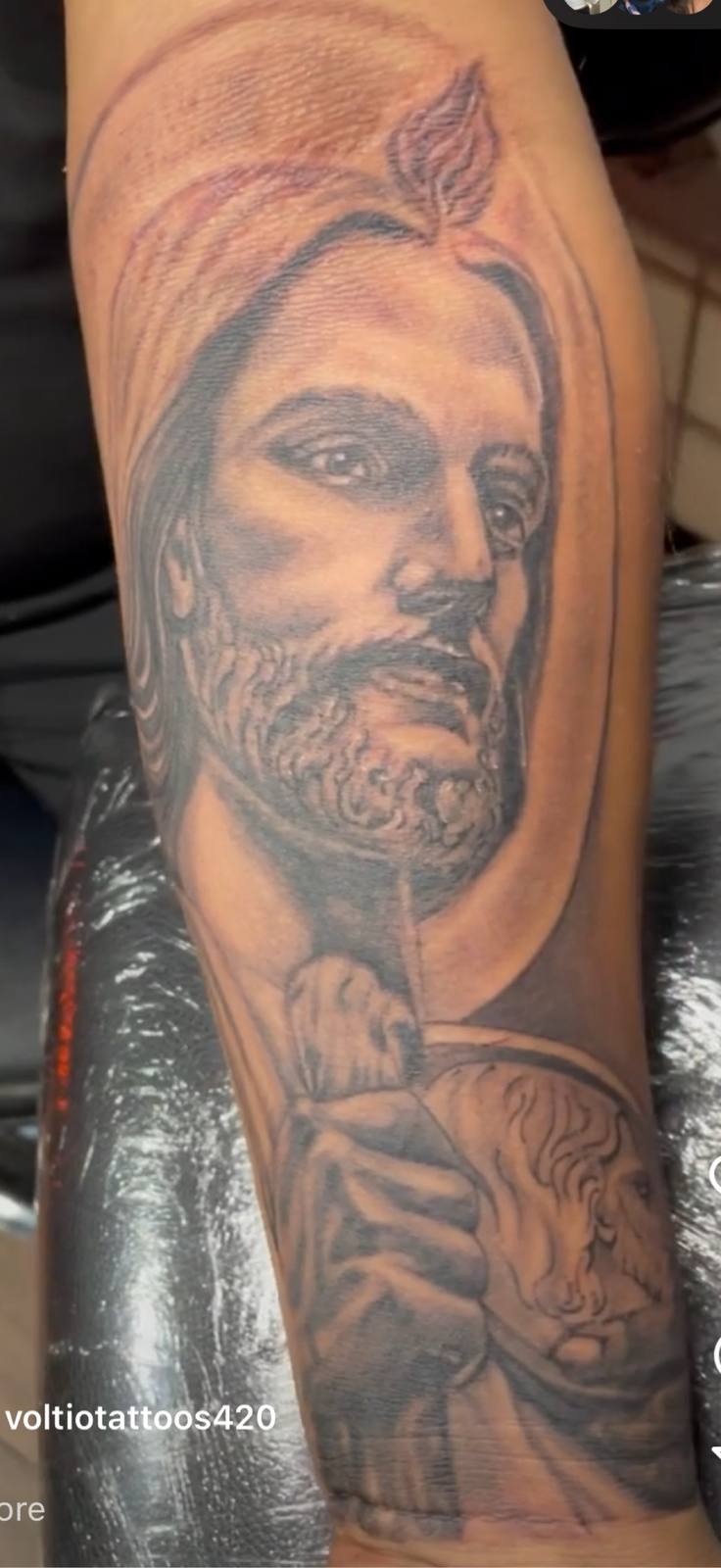 Jesus portrait realism tattoo by Marcelo Tattoos Bronx